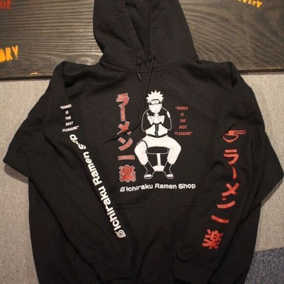 No Brand Other - Naruto Ichiraku Ramen Shop Black Graphic Hoodie - Size Large